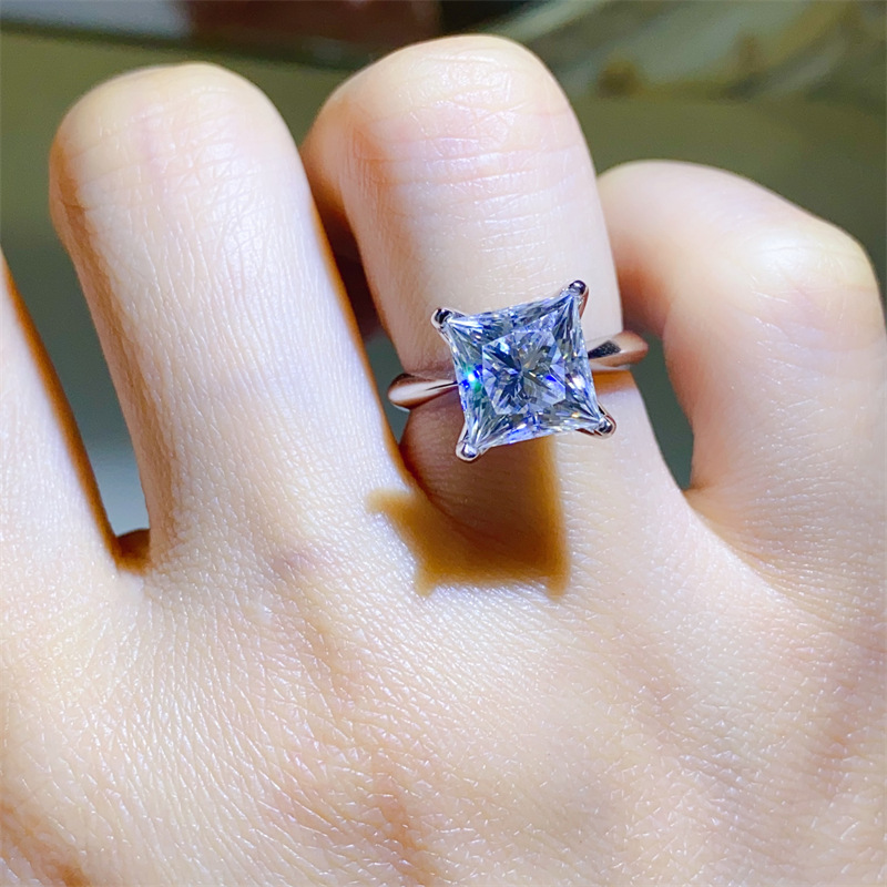 Women's S925 Sterling Silver Colorful Moissanite Ring, Elegant Gift